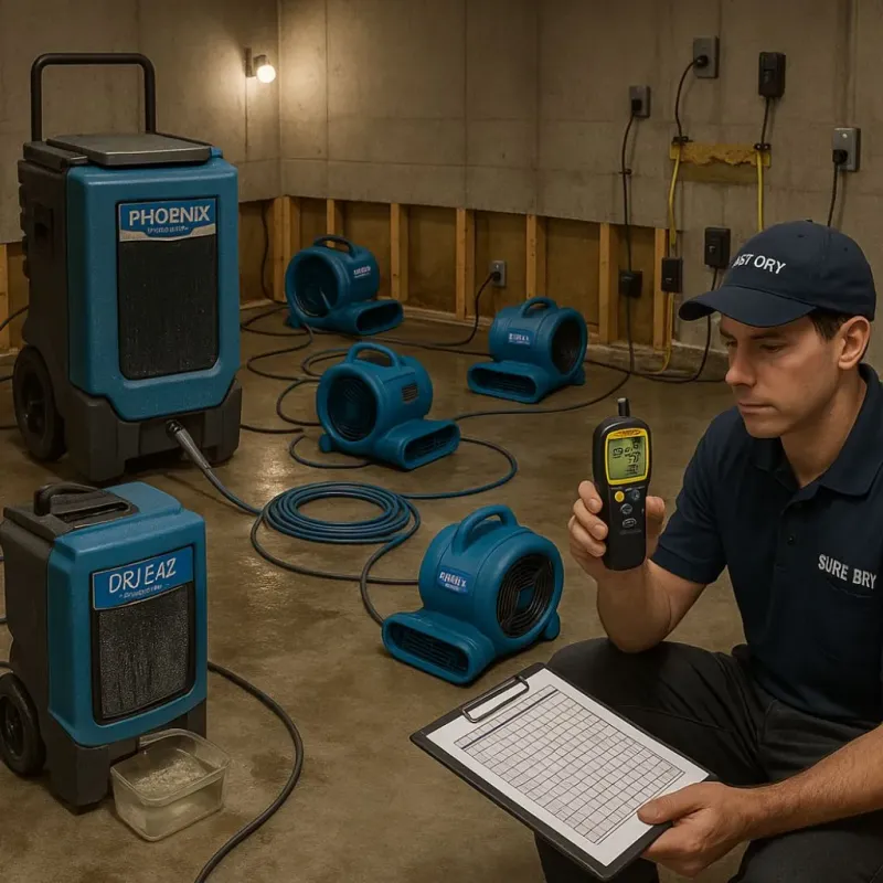 Structural Drying and Dehumidification process in Conshohocken, PA